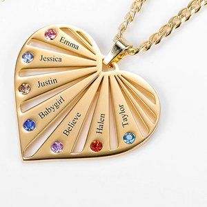 Personalized Heart Birthstone Name Necklace That's A Special Jewelry Gift